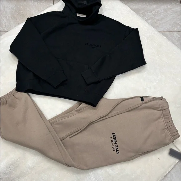 Essentials Black and Tan Loungewear Set